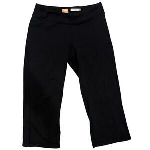 Women's Lucy Powermax Lotus Black Capri Cropped Leggings Split Calf Size Small